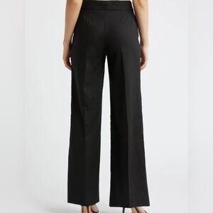 Lauren Ralph Lauren 100% Linen Black Wide Leg Pants Size 8